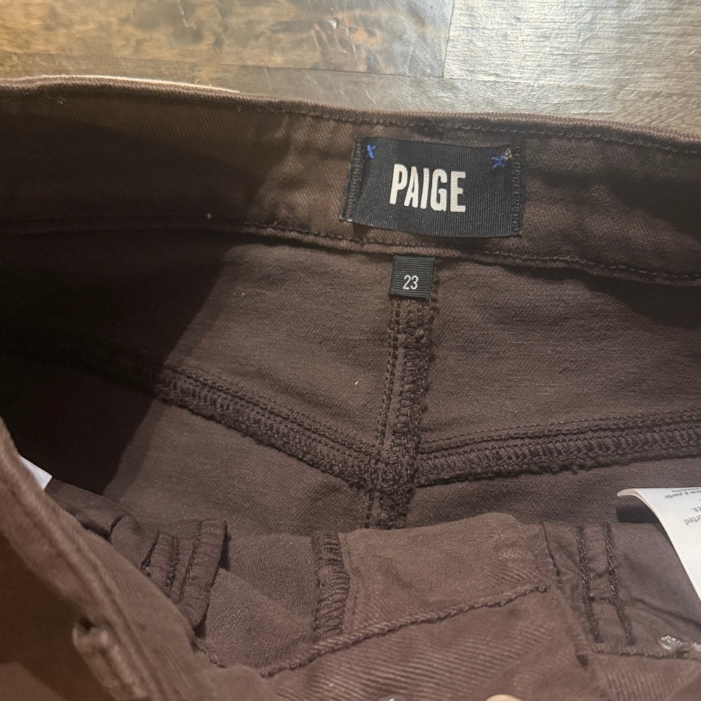PAIGE Dark Brown Denim Skirt Size 23 - Picture 6 of 9